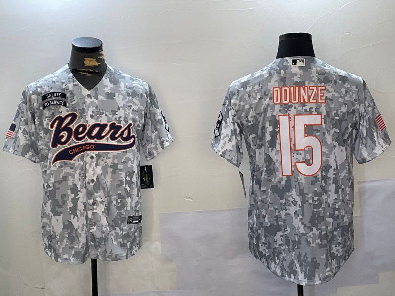 Men Chicago Bears #15 Odunze Nike Arctic Camo 2024 Salute to Service Limited NFL Jersey style 1->chicago bears->NFL Jersey